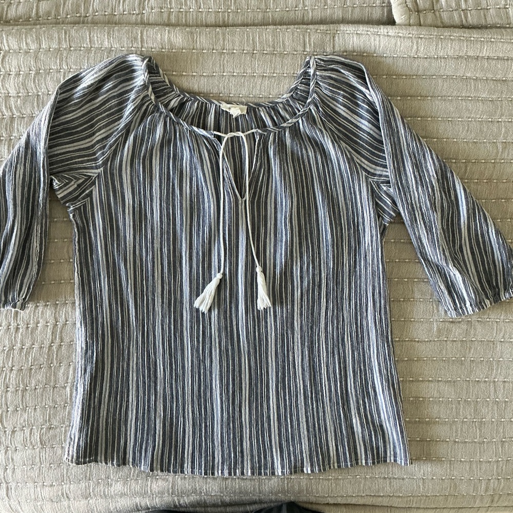SOFT JOIE Cotton Blouse Long Loose Fit Small